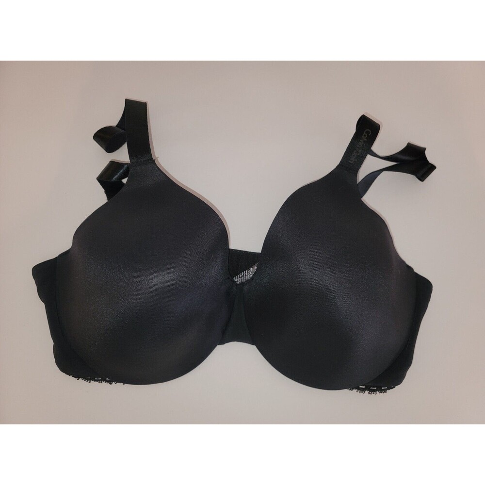 Calvin Klein Size 36DD Black Bra Wide Strap Underwire Padded Everyday